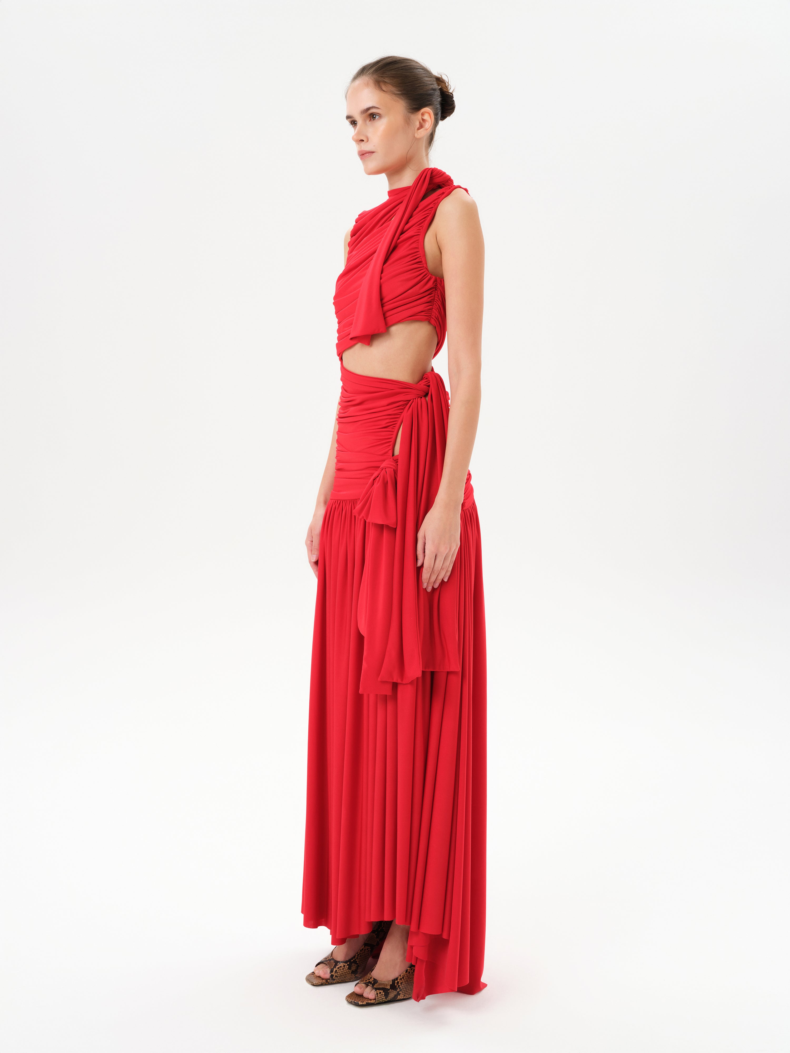 CAMILLA - Maxi jersey dress with cut-out design