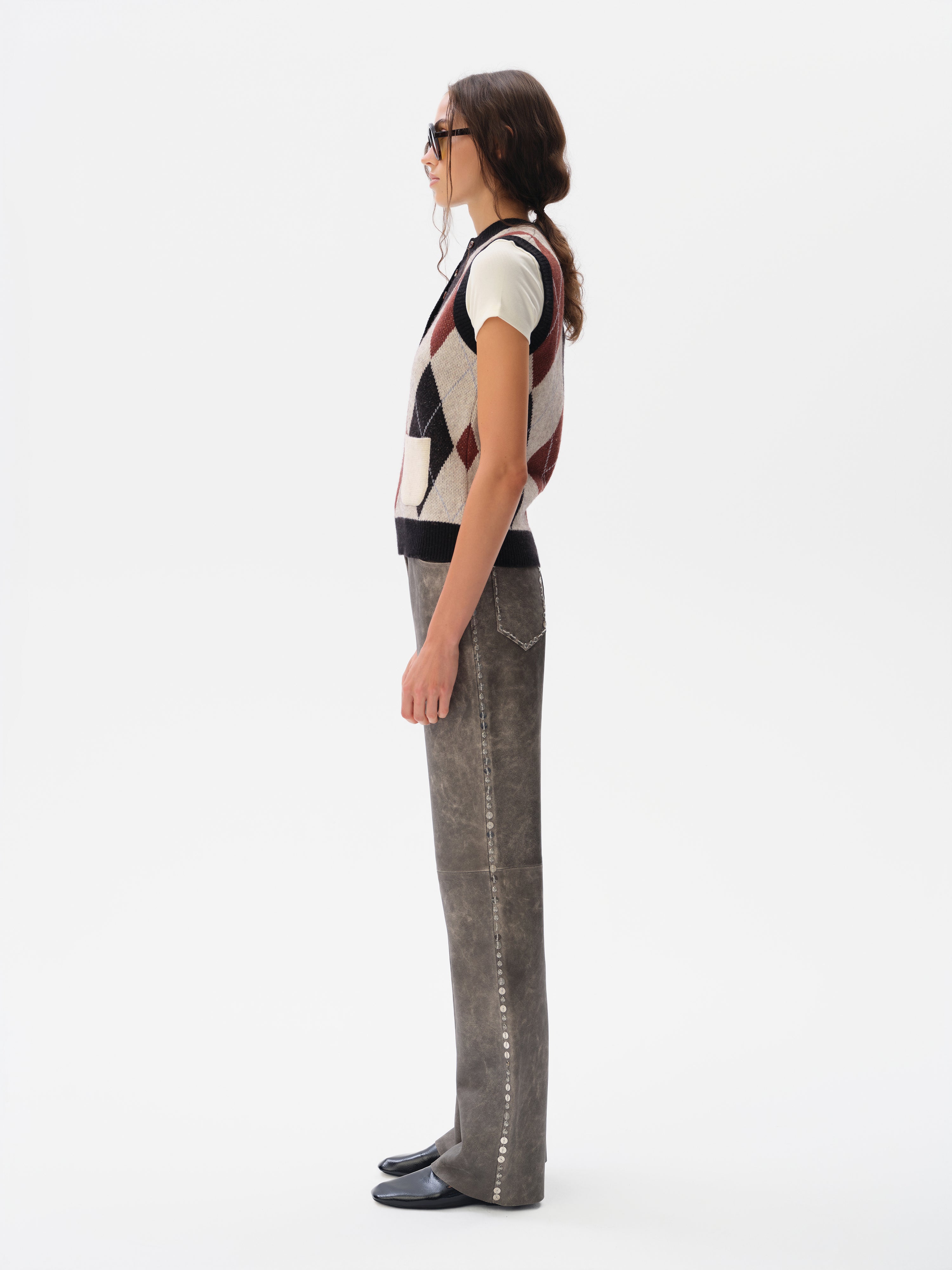 CARINA - Cashmere-wool blend semi-buttoned vest