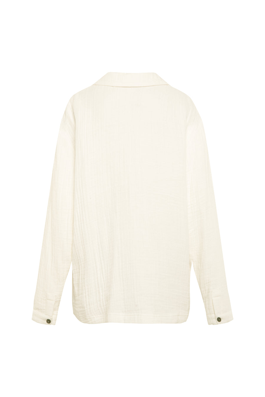 CARLOS - Open-collar long sleeve cotton overshirt