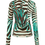 CASEY - Zebra print cape detailed top