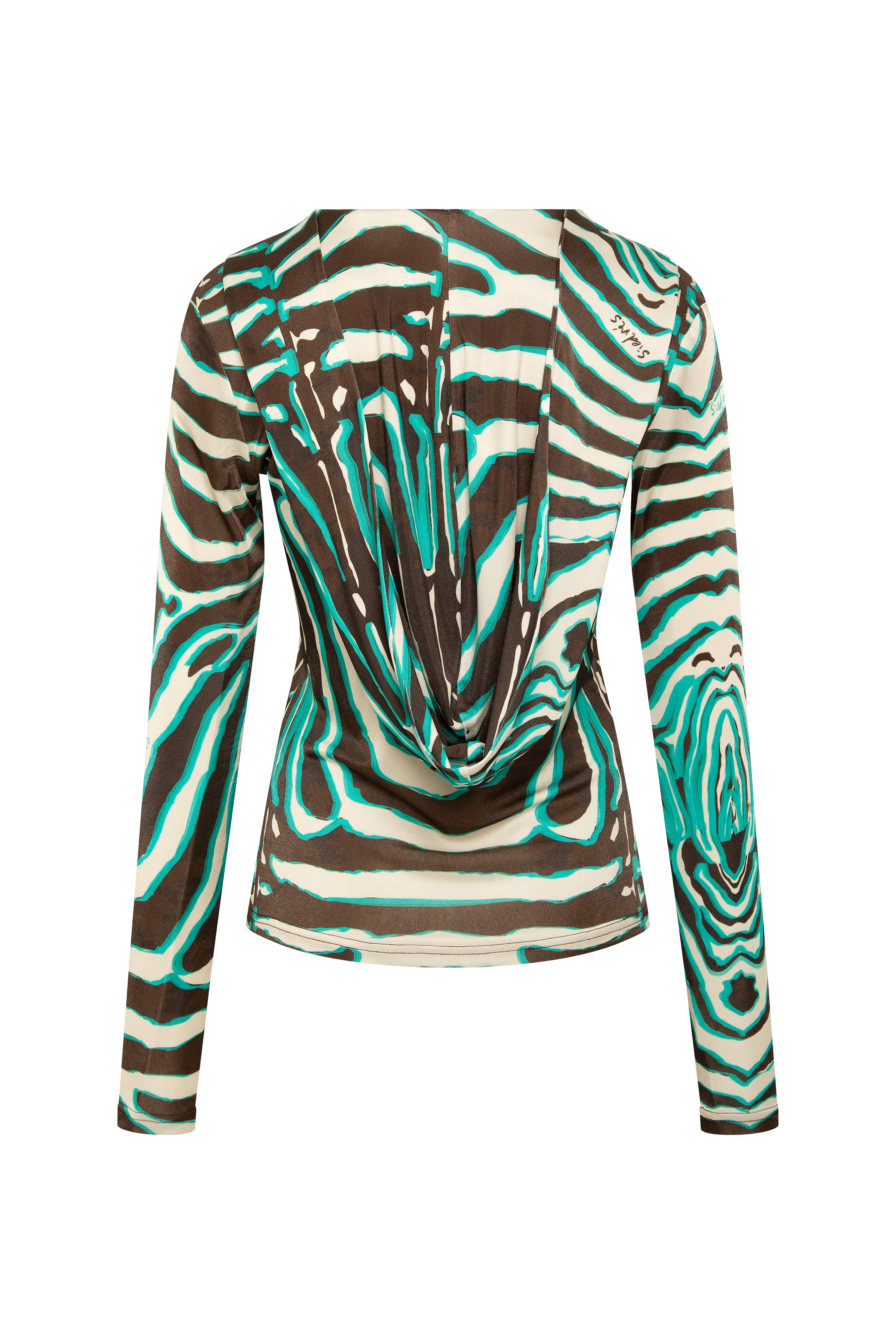 CASEY - Zebra print cape detailed top
