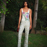 CERA - Floral sequin-embroidered straight-leg pants