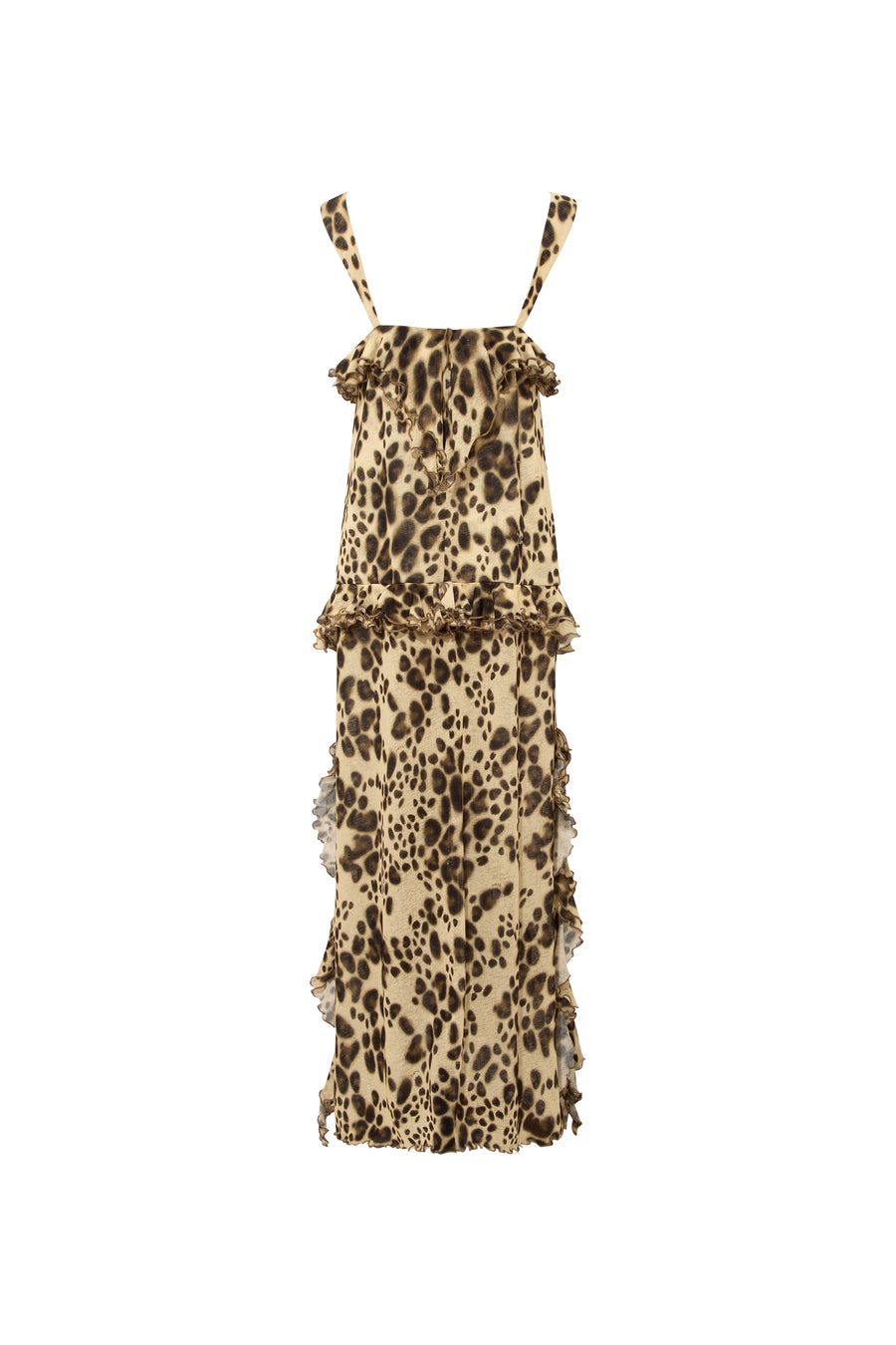 CHILAS - Animal-print ruffled dress with front slits