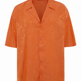 COLTON - Mandarin collar button up short sleeve shirt