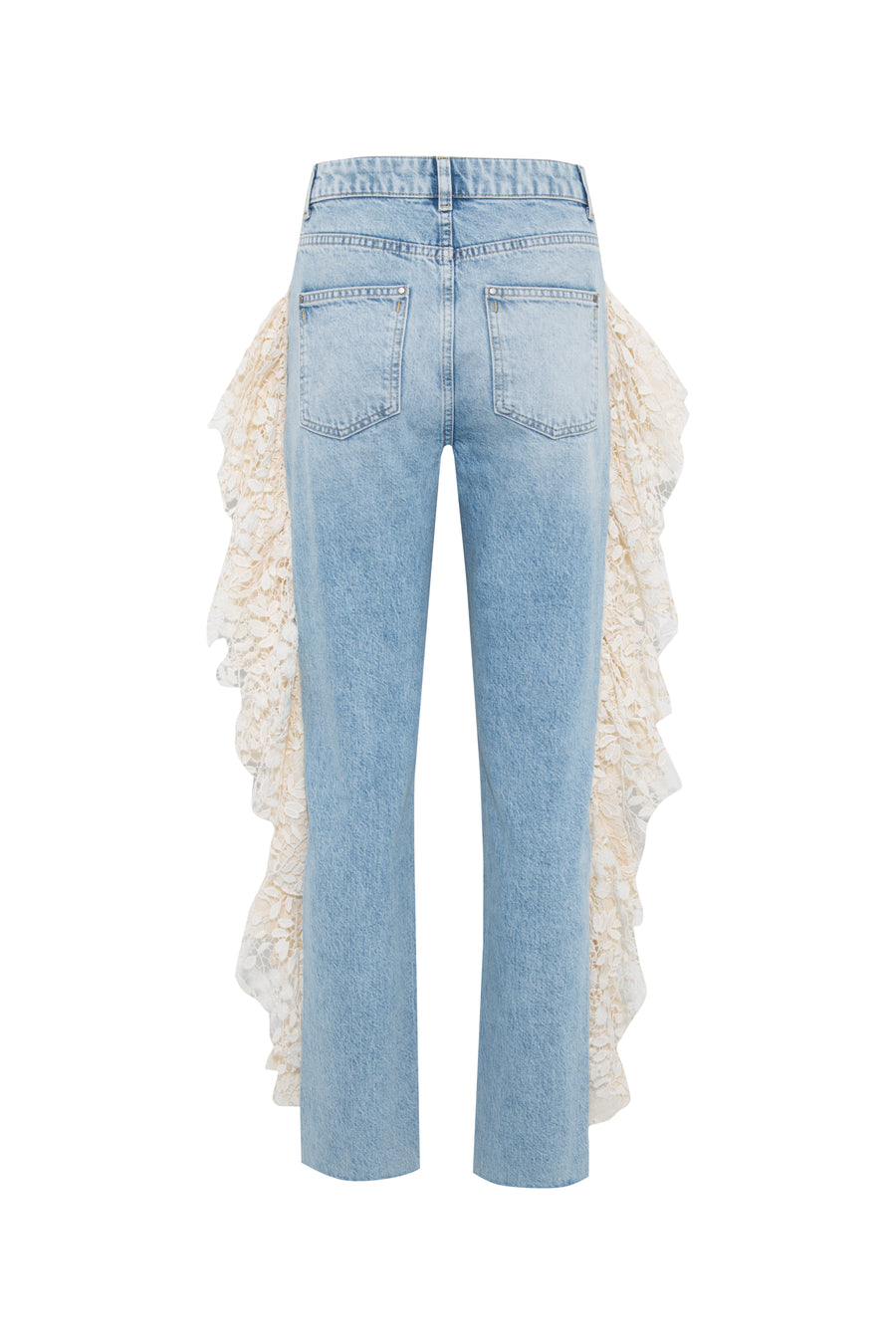 DAKY - Ruffle detailed straight-leg jeans