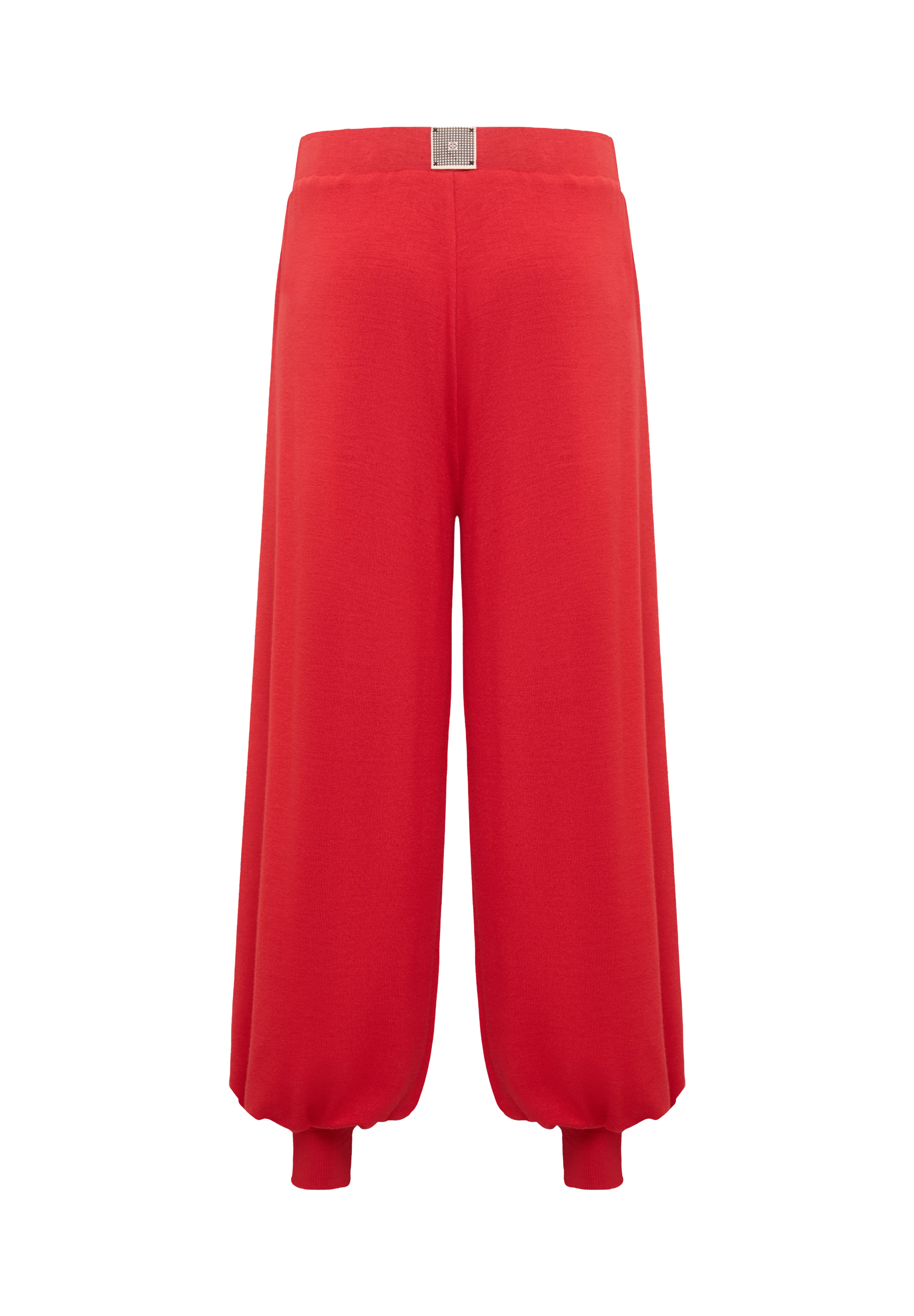DARINA - Lambswool blend knit tapered pants with rib hem