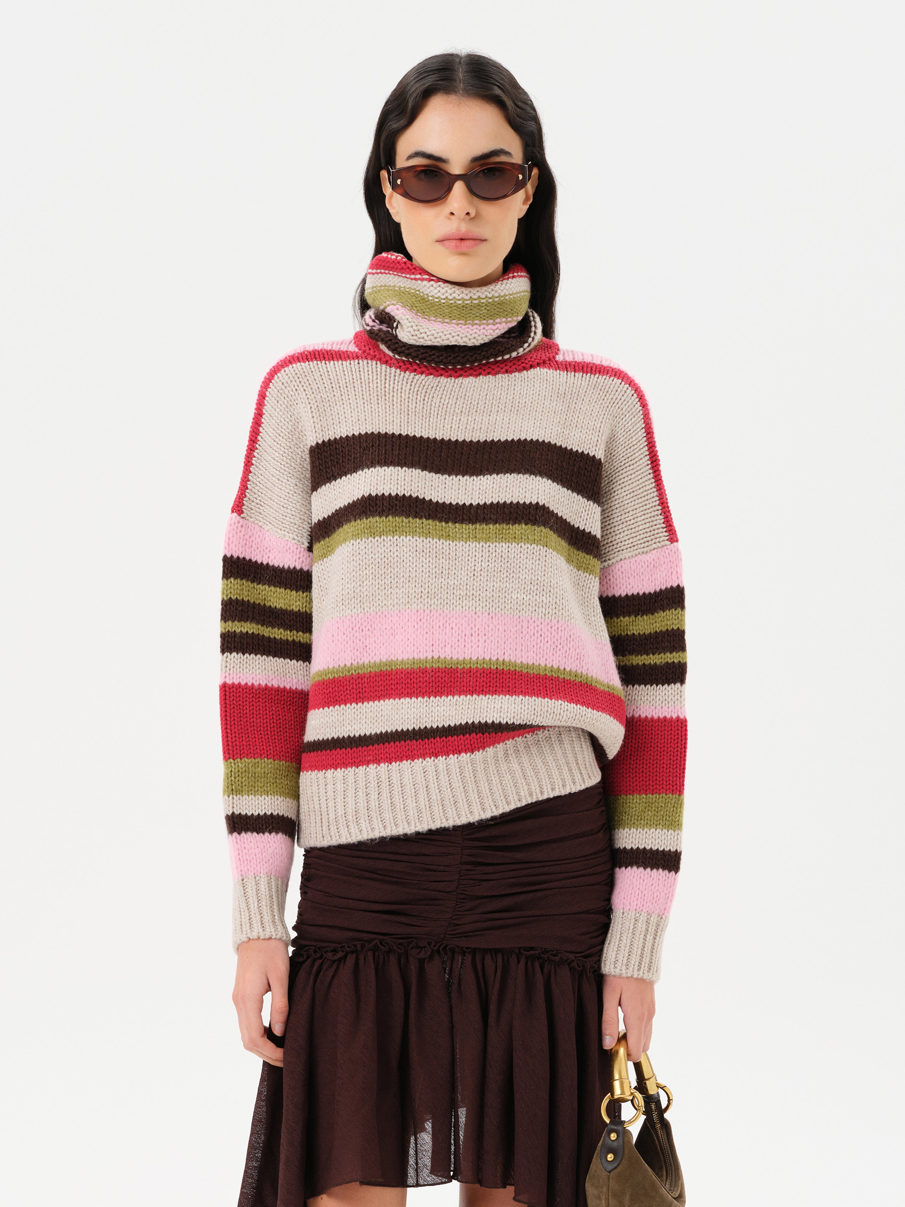 DOMNA - Striped knit turtleneck sweater