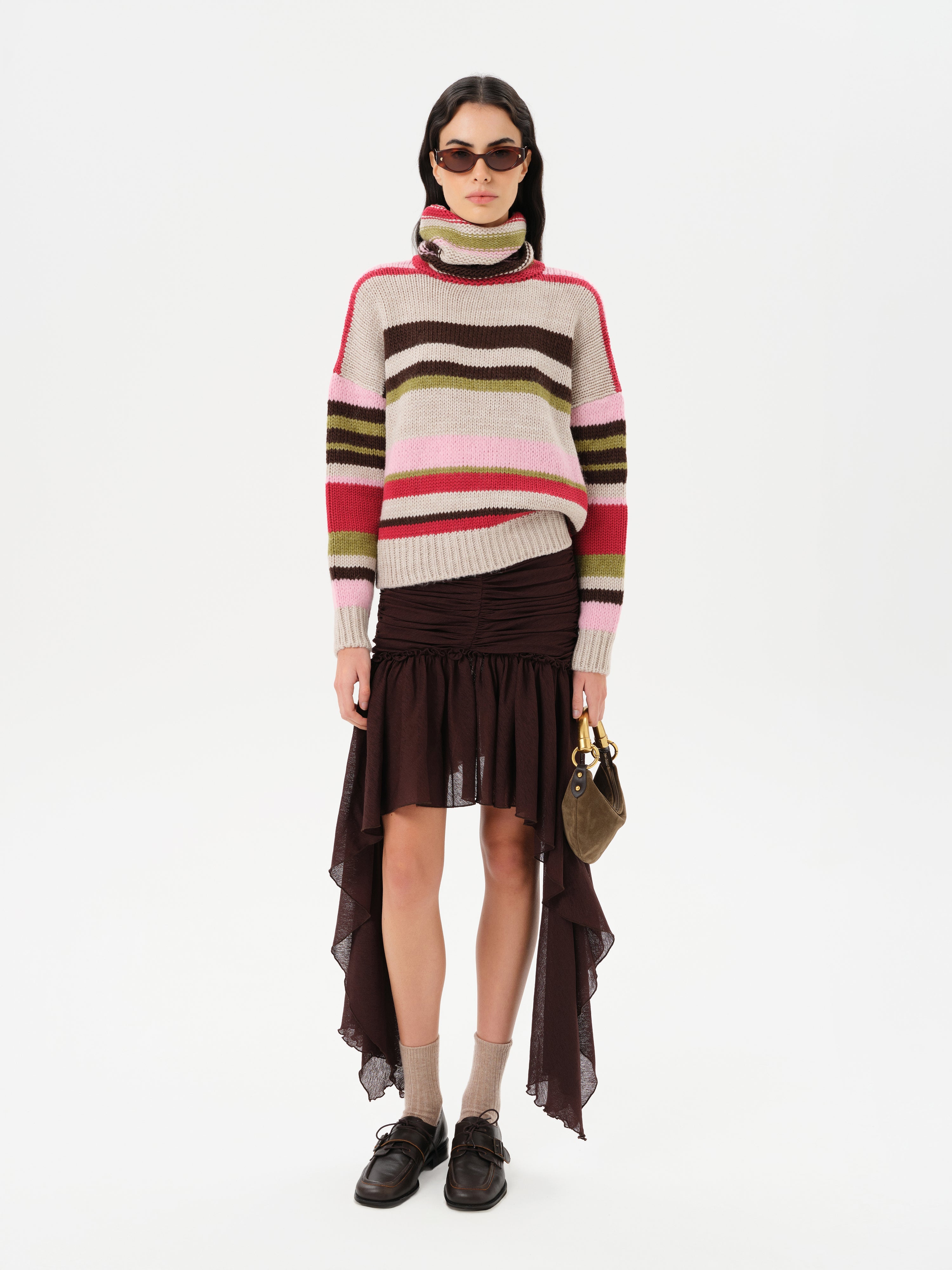 DOMNA - Striped knit turtleneck sweater