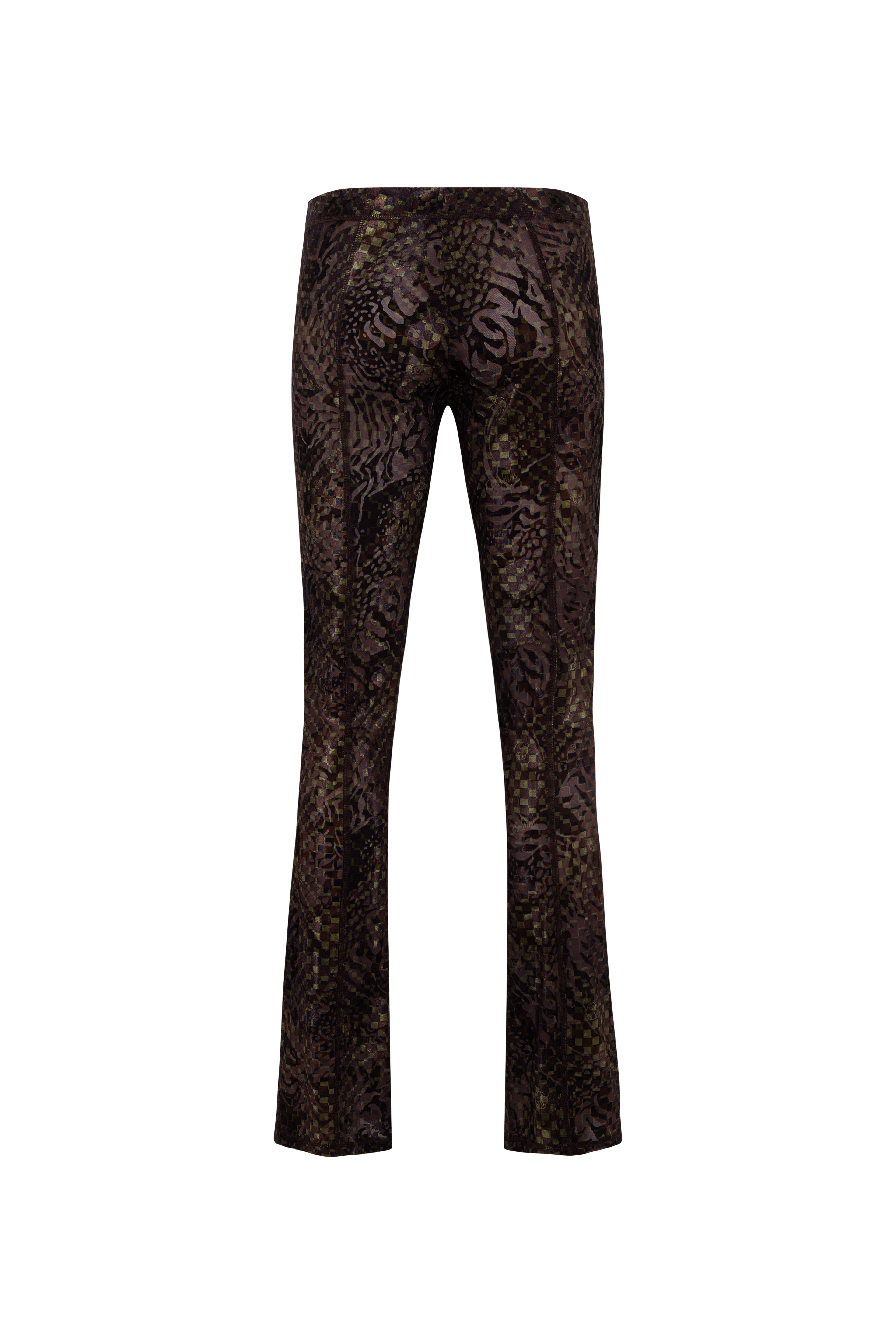 DORY - Mid-rise printed velvet pants