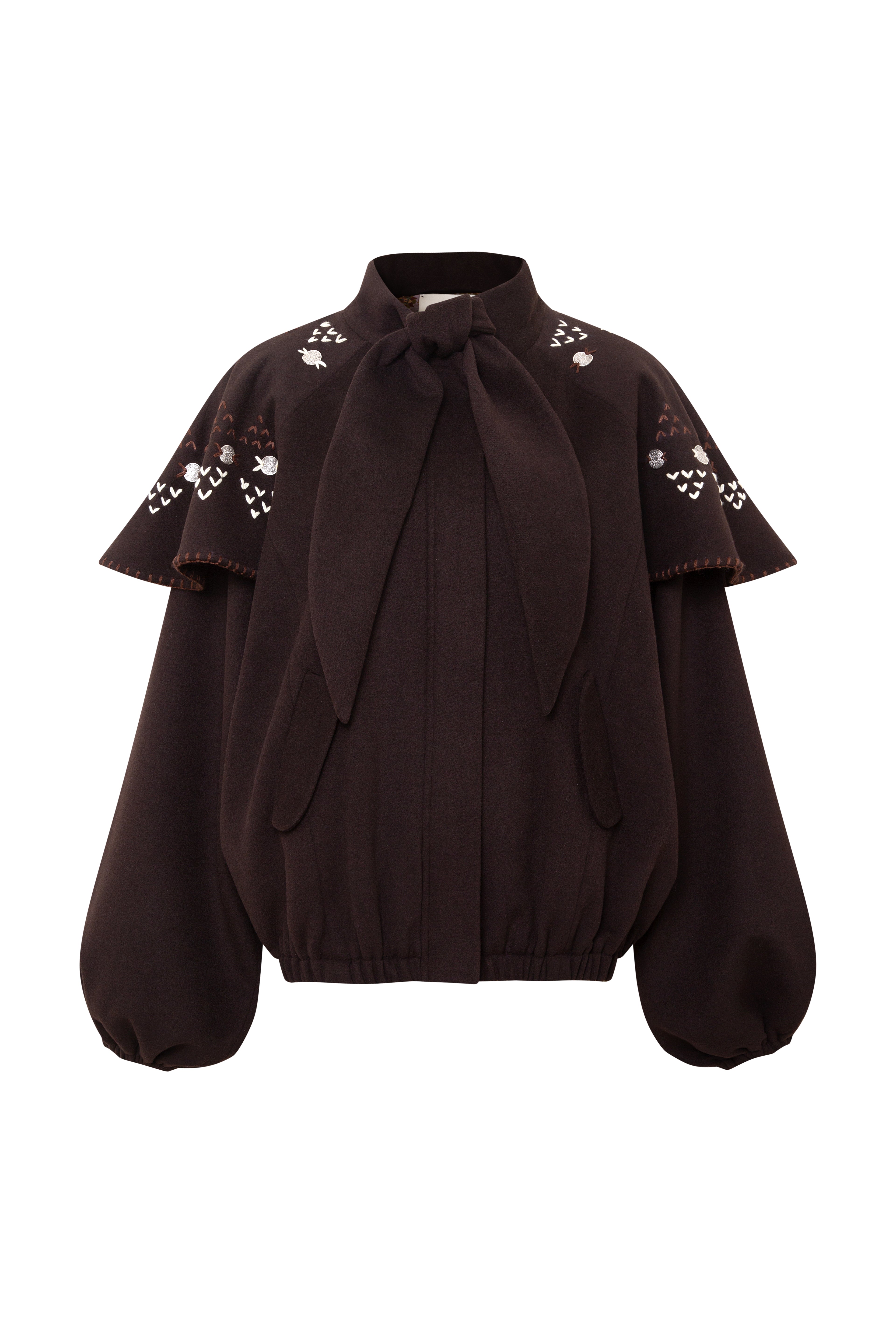 DUNE - Cape overlay embroidered jacket