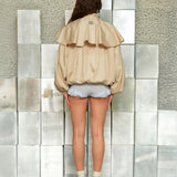DUNE - Cape-detailed jacket with tie-neck