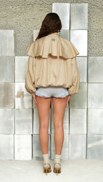 DUNE - Cape-detailed jacket with tie-neck