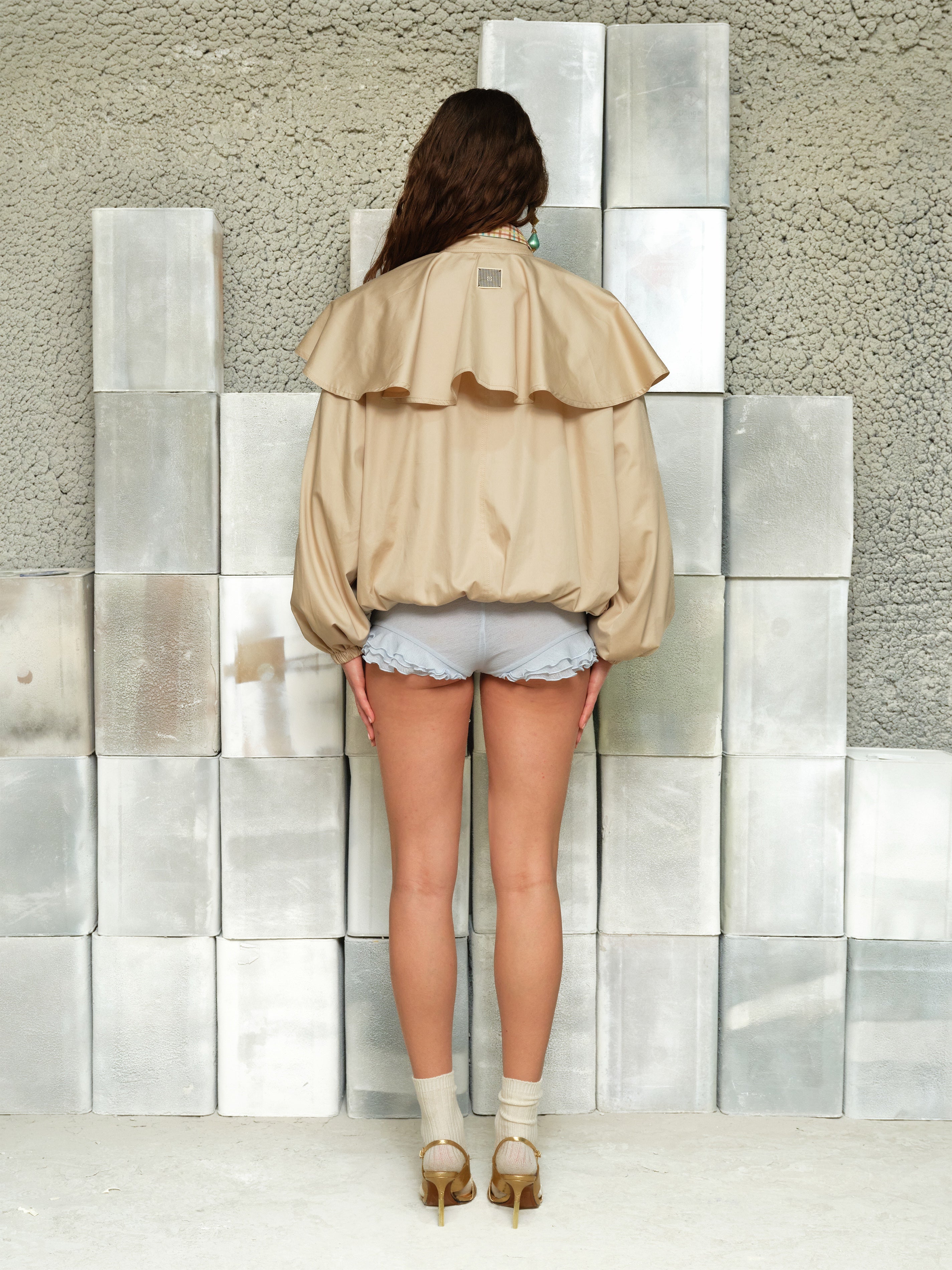 DUNE - Cape-detailed jacket with tie-neck