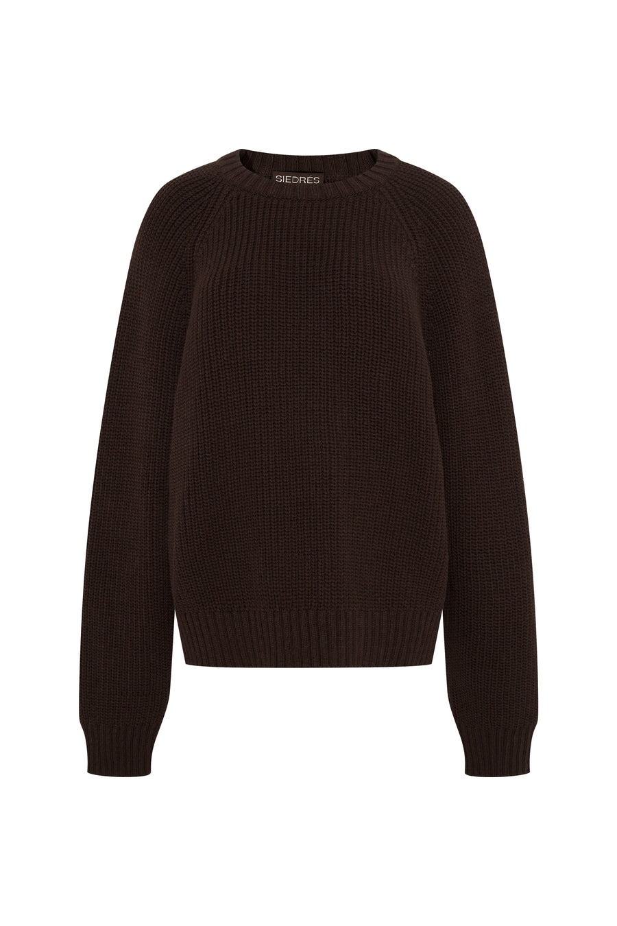 DUZY - Crew neck cotton knit sweater with logo detail