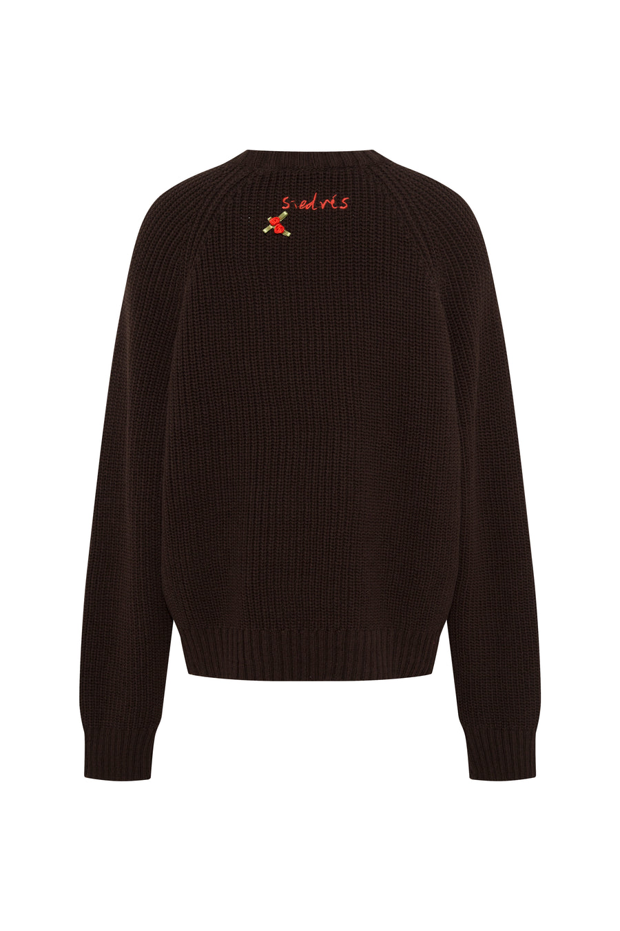 DUZY - Crew neck cotton knit sweater with logo detail