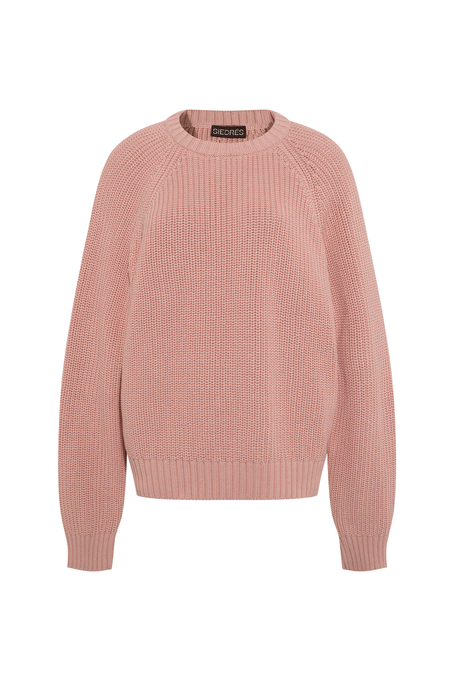 DUZY - Crew neck cotton knit sweater with logo detail