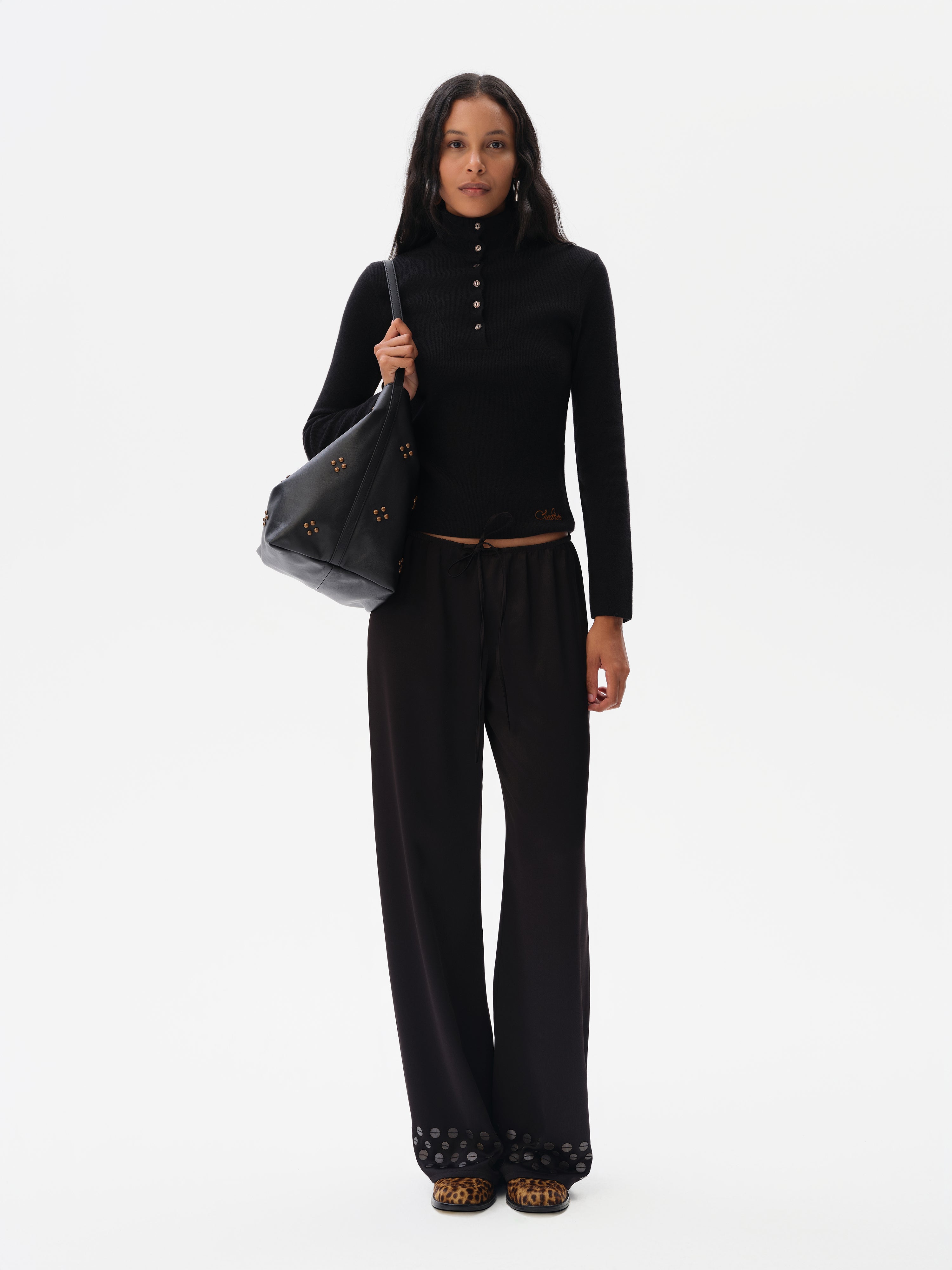 ELORA - High neck cashmere-wool knit