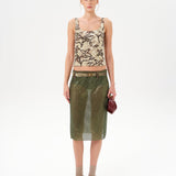 ESTELLE - Sequin sheer midi skirt with belt detail