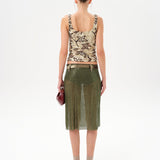 ESTELLE - Sequin sheer midi skirt with belt detail
