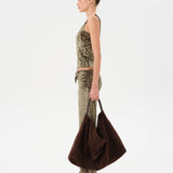 FERN - Low-rise velvet devoré pants