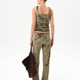 FERN - Low-rise velvet devoré pants
