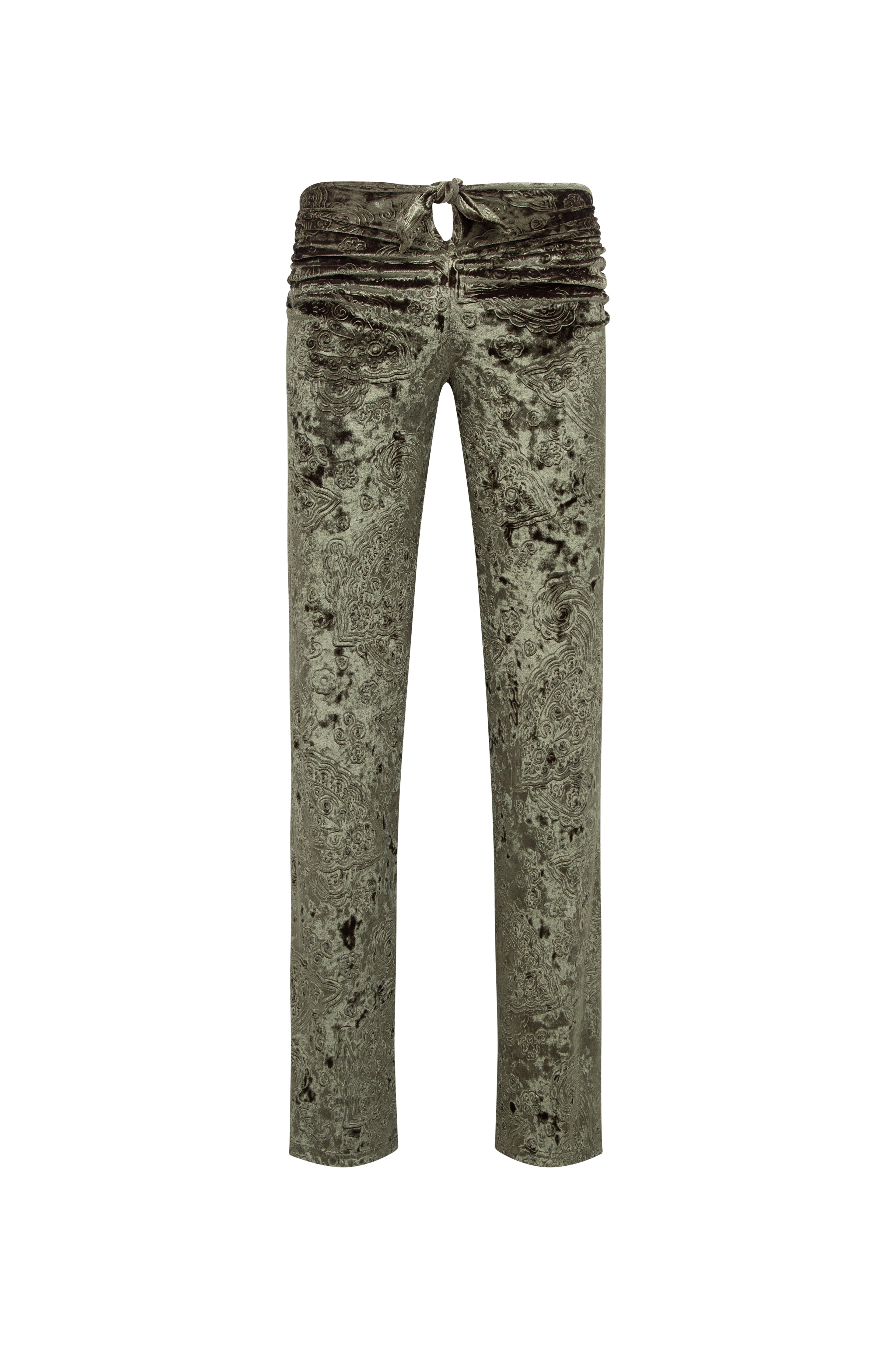 FERN - Low-rise velvet devoré pants