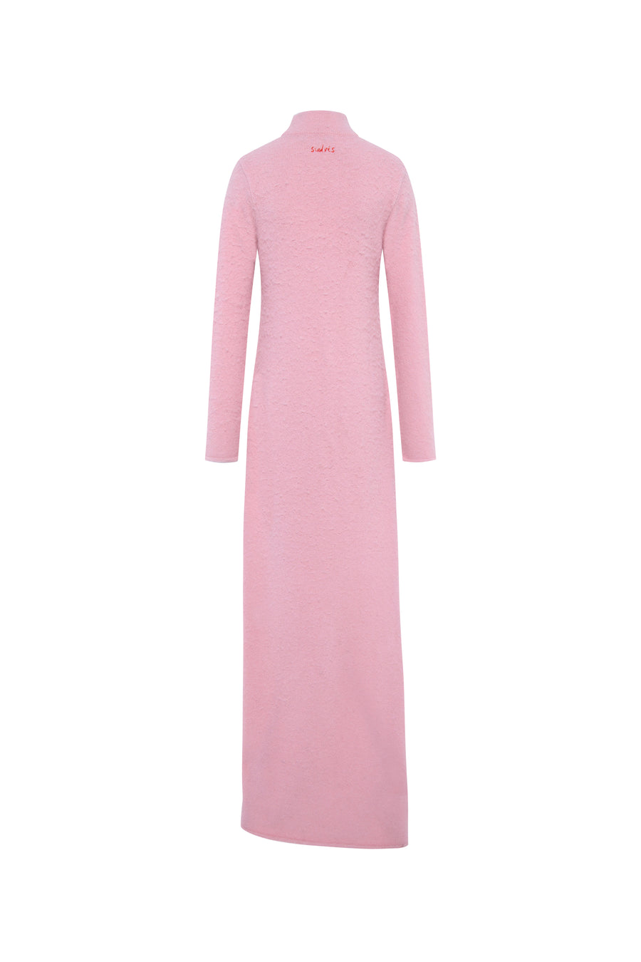 FIENA - Turtleneck long sleeve knit dress with deep slit