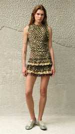 FLORIANA - Velvet devoré mini dress with ruffled hem