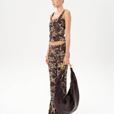 FLO - Low-rise printed velvet pants