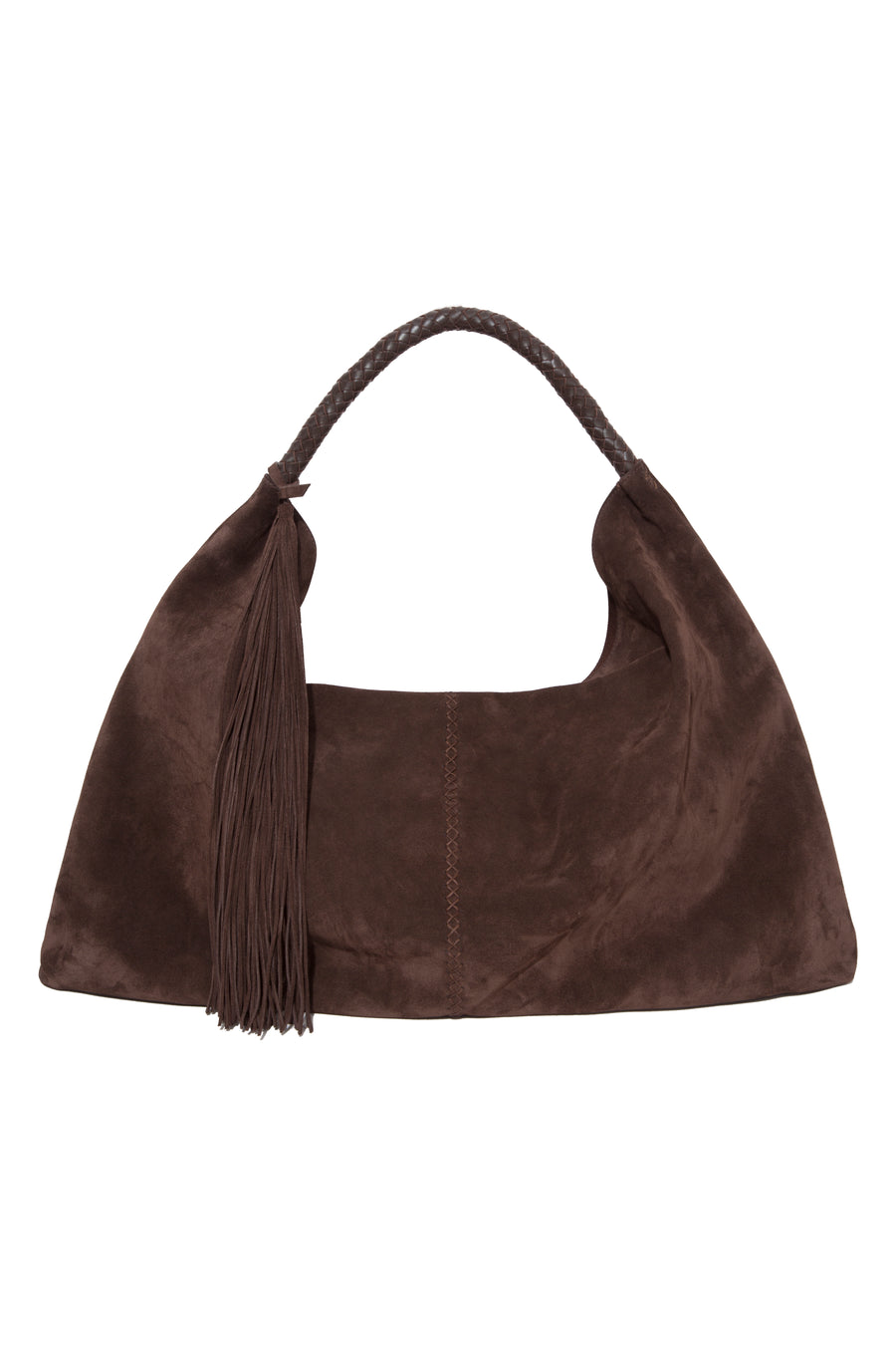 GALIA - Overized suede tote bag with woven handle