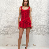 GEMMA - Mini dress with all-over ruched texture