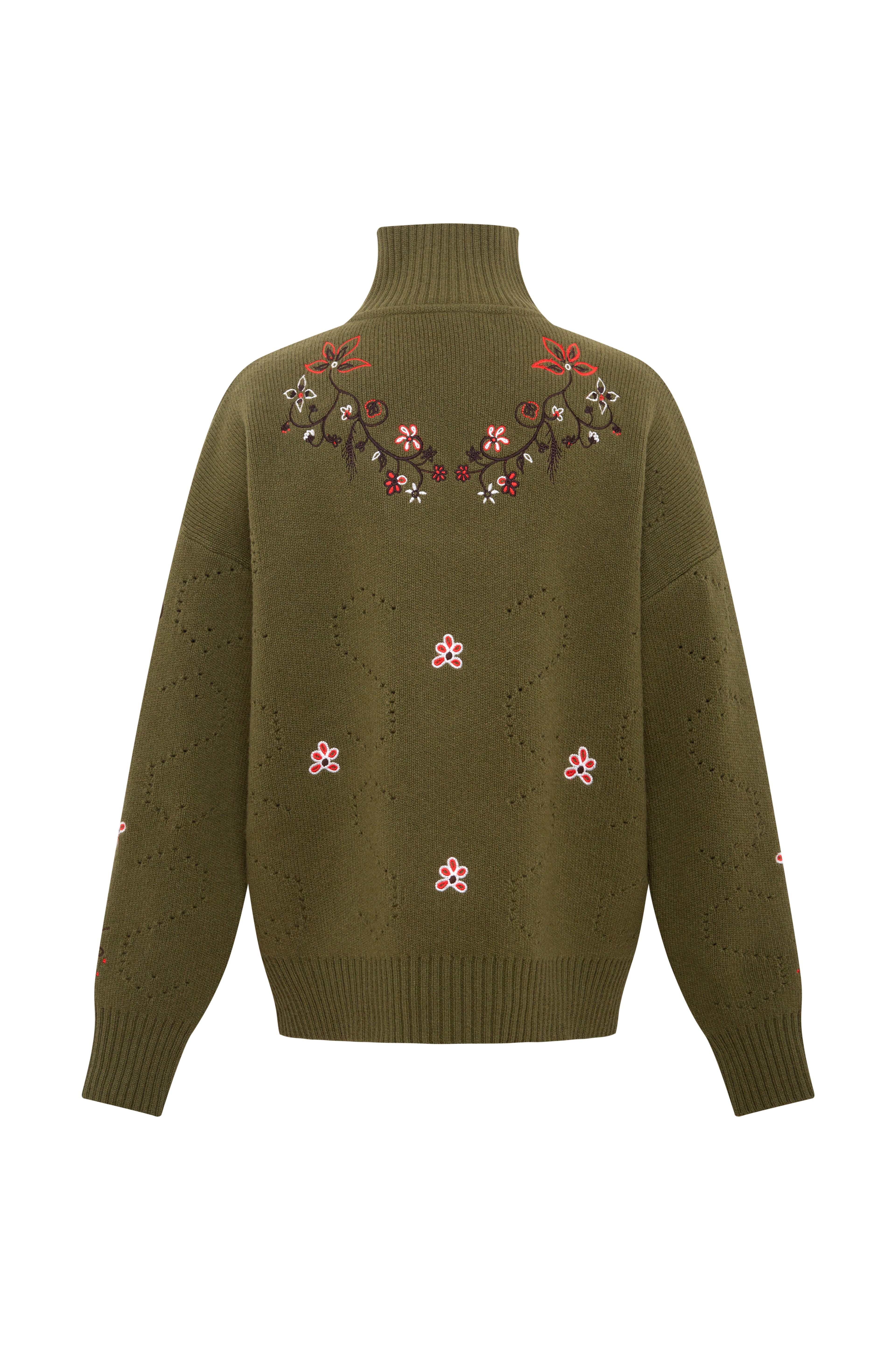 GENEVA - Half-zip embroidered knit sweater