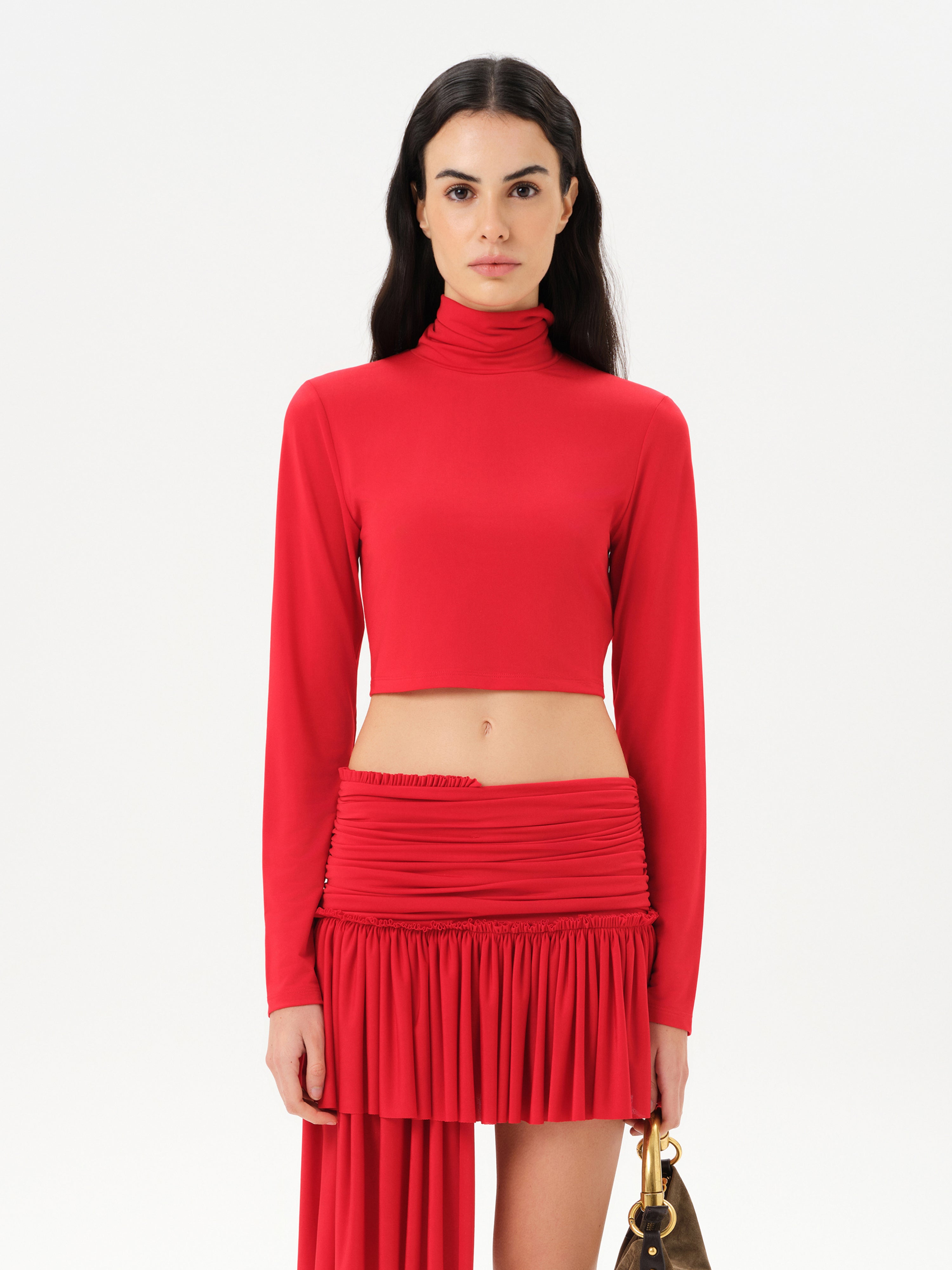 GEORGIE - Long sleeve cropped turtleneck top