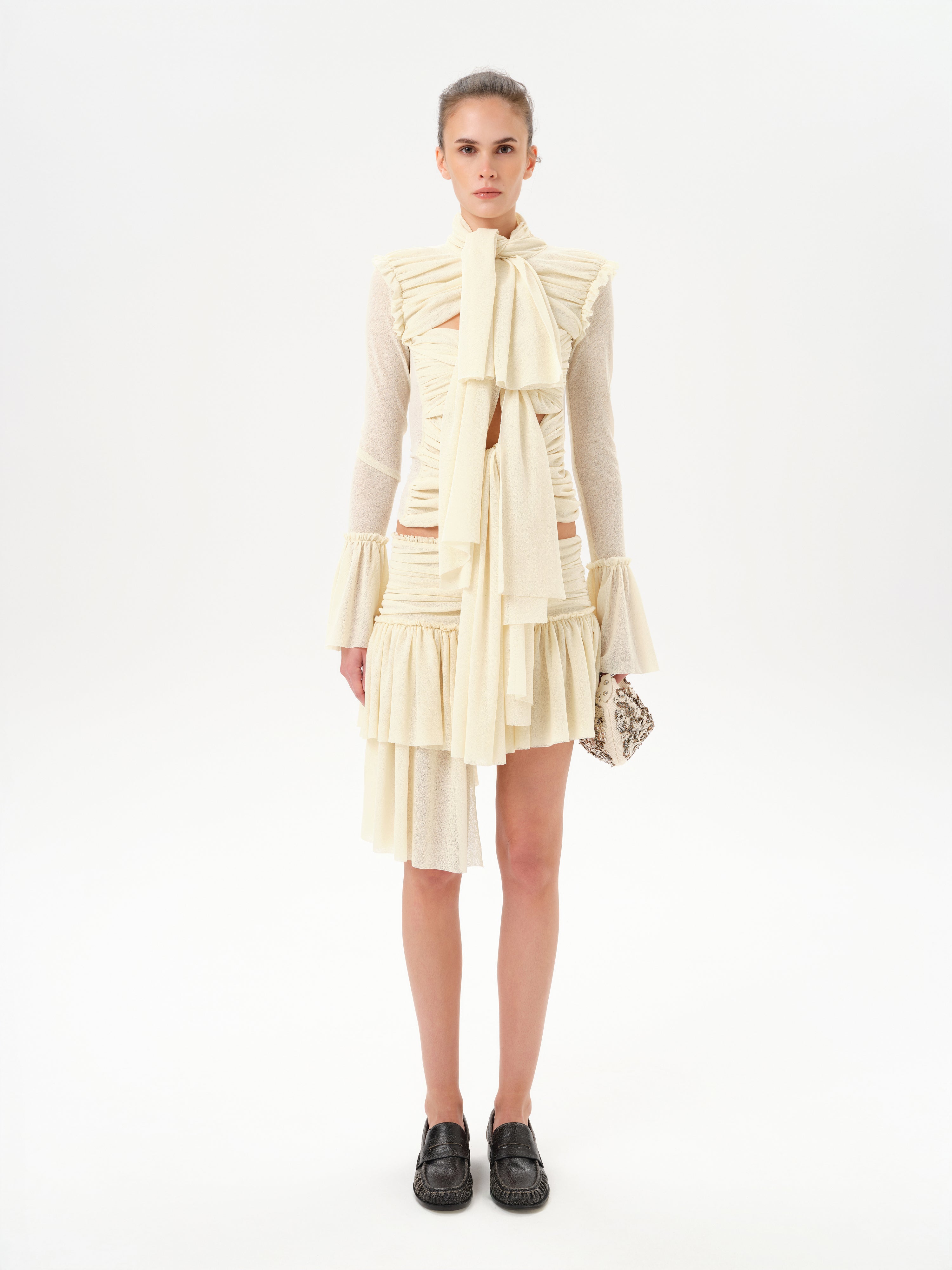 GIGI - Asymmetric jersey mini skirt