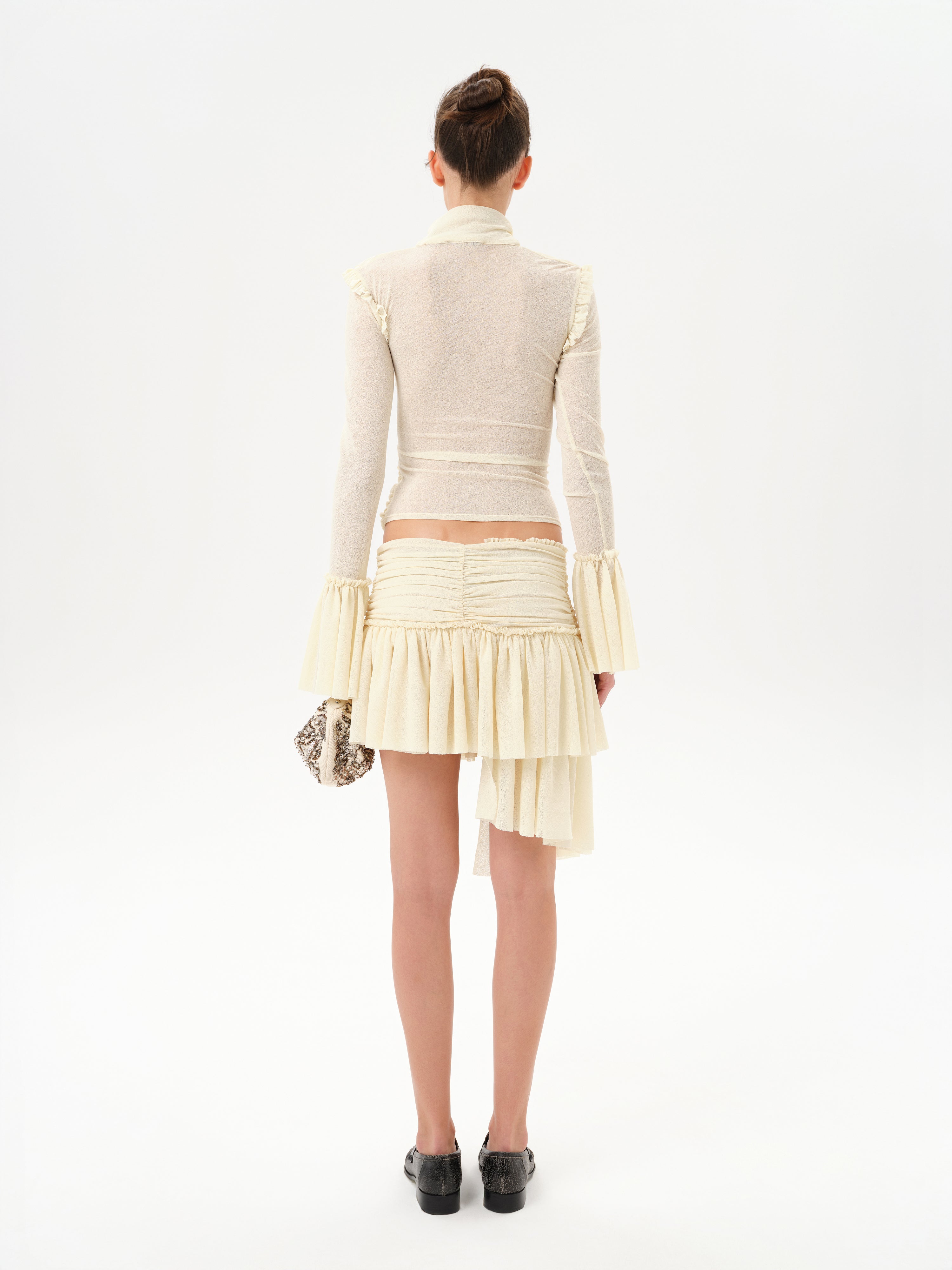 GIGI - Asymmetric jersey mini skirt
