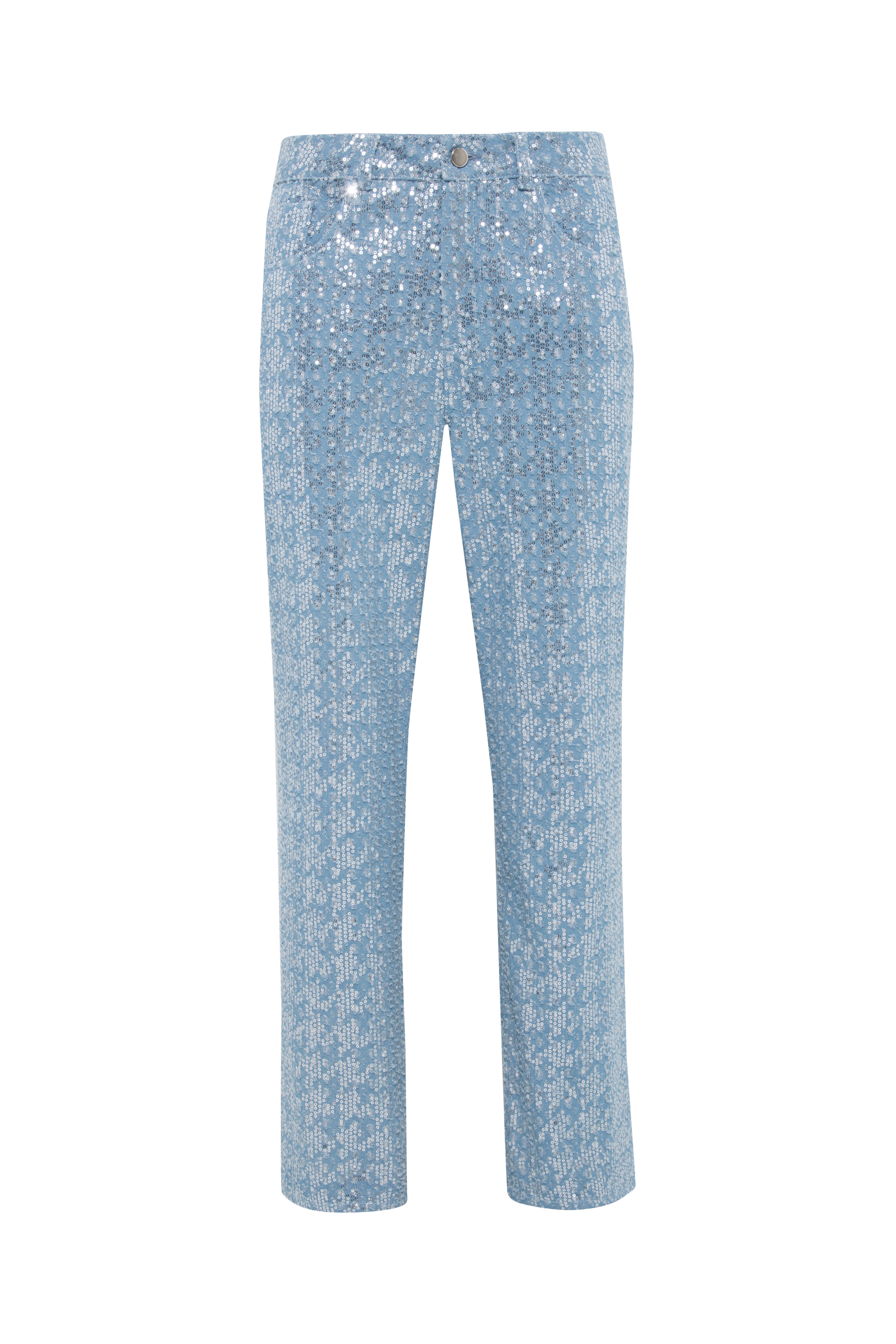 GLOW - Sequined straight-leg jeans