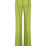 GUDO - Chiffon pants with front slits and contrast stitching