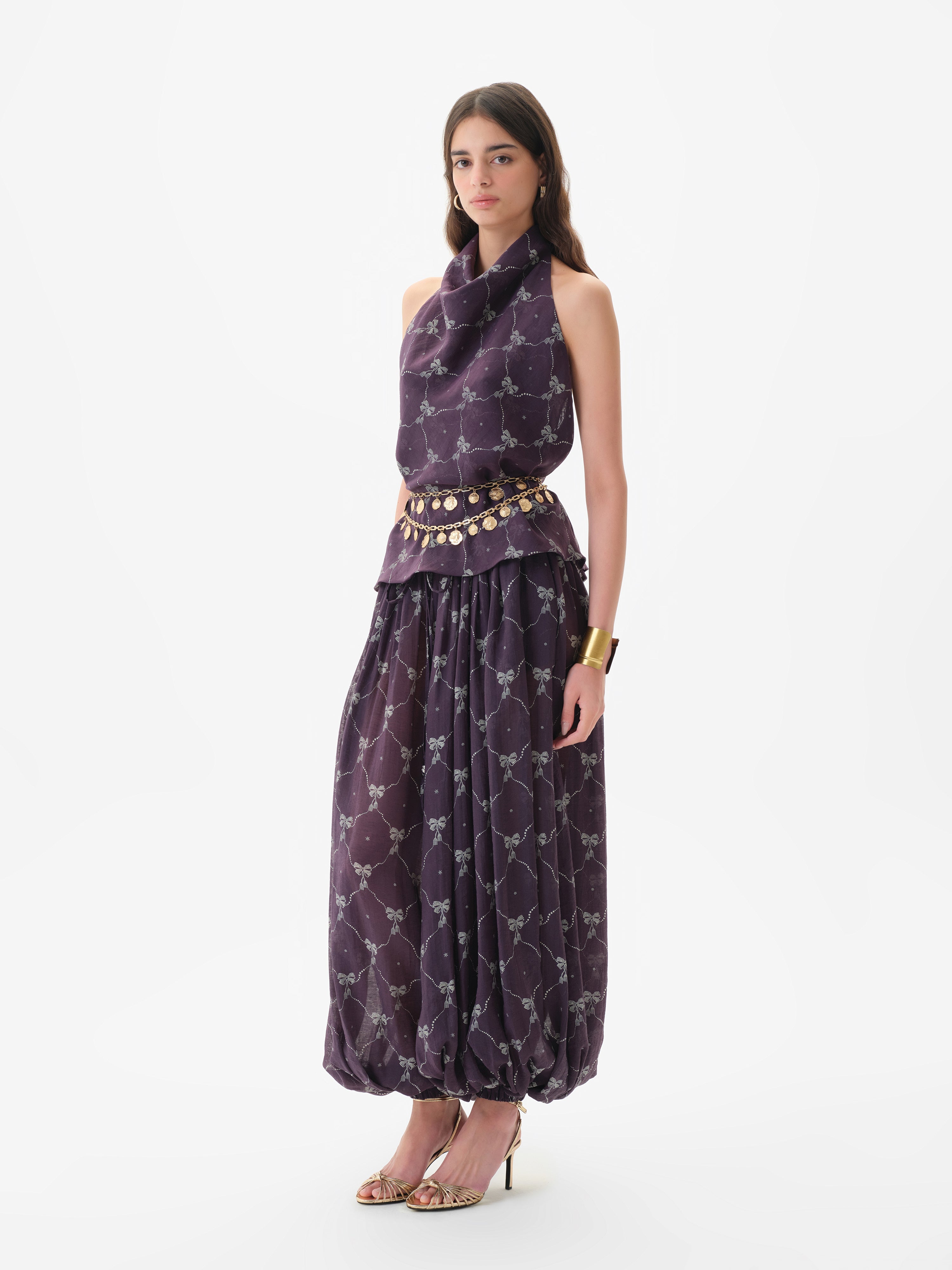 HELIA - Printed voile balloon pants
