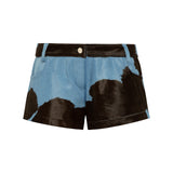 ILOA - Cow-print pony hair leather mini shorts