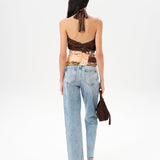 IZZY - Multi-pattern patchwork halter top