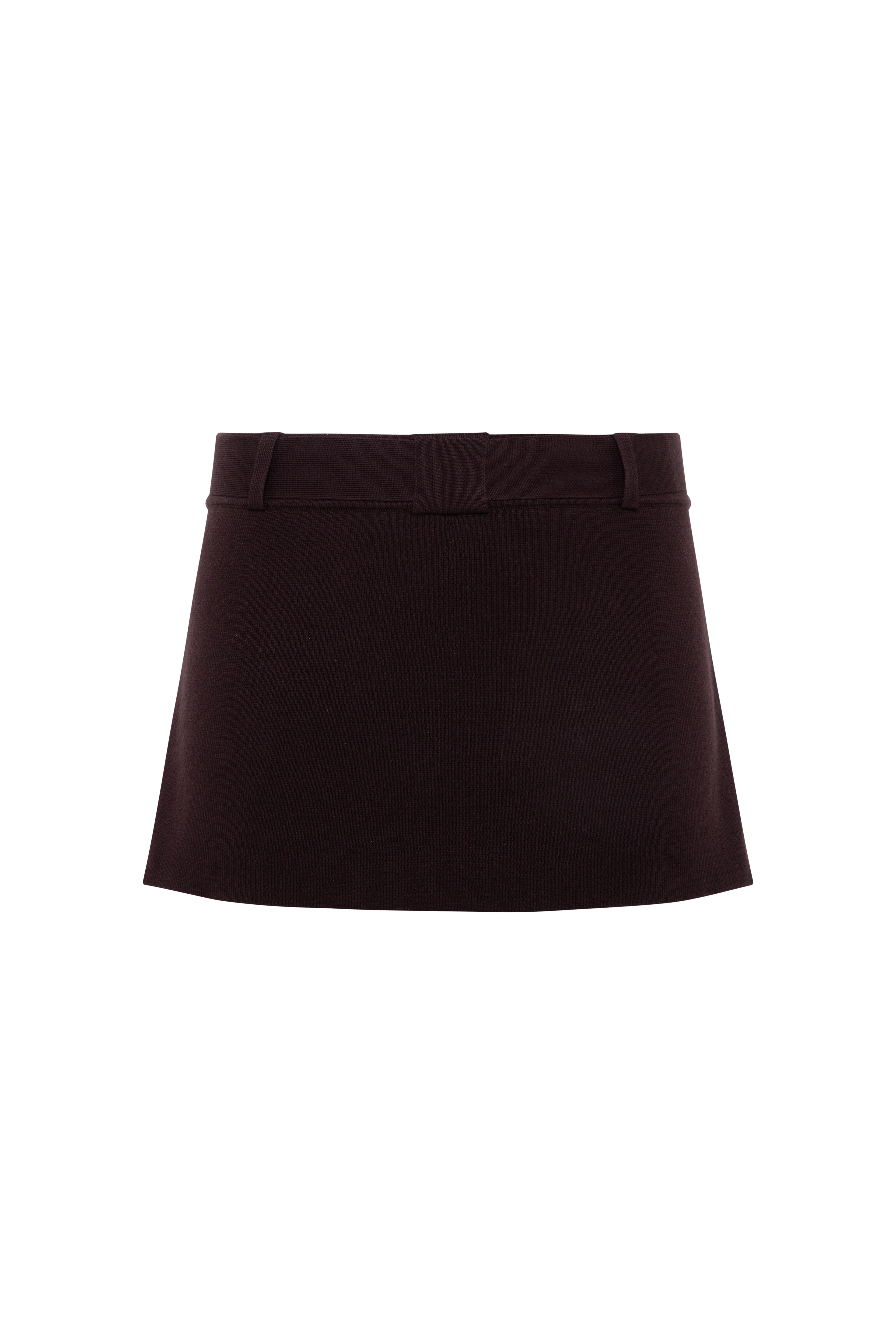 JASMY - Mini knit skort with belt detail
