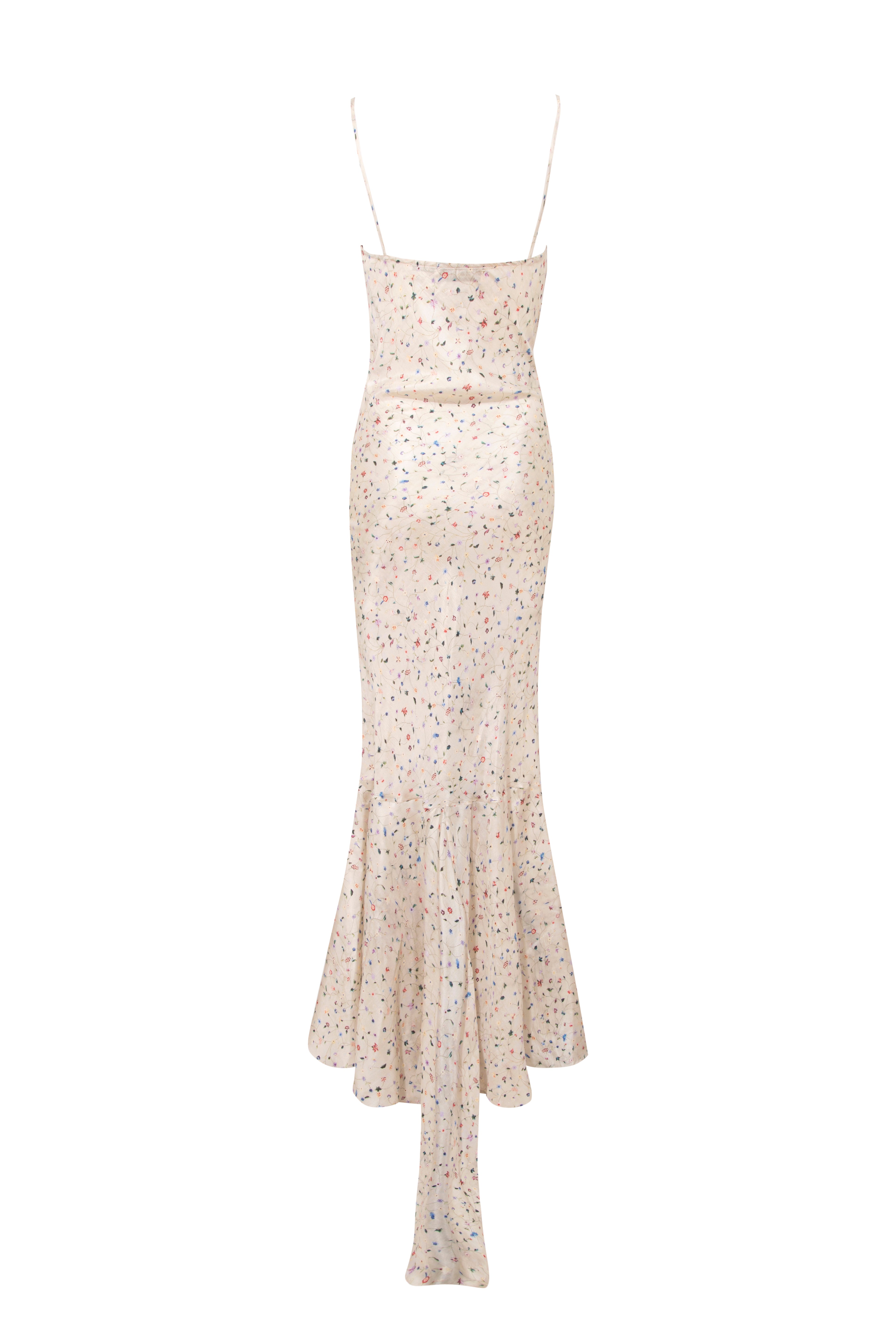 JILE - Cowl neck silk dress with bead embroidery