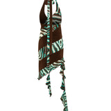 JOELLE - Two-tone ruffle detailed mini jersey dress