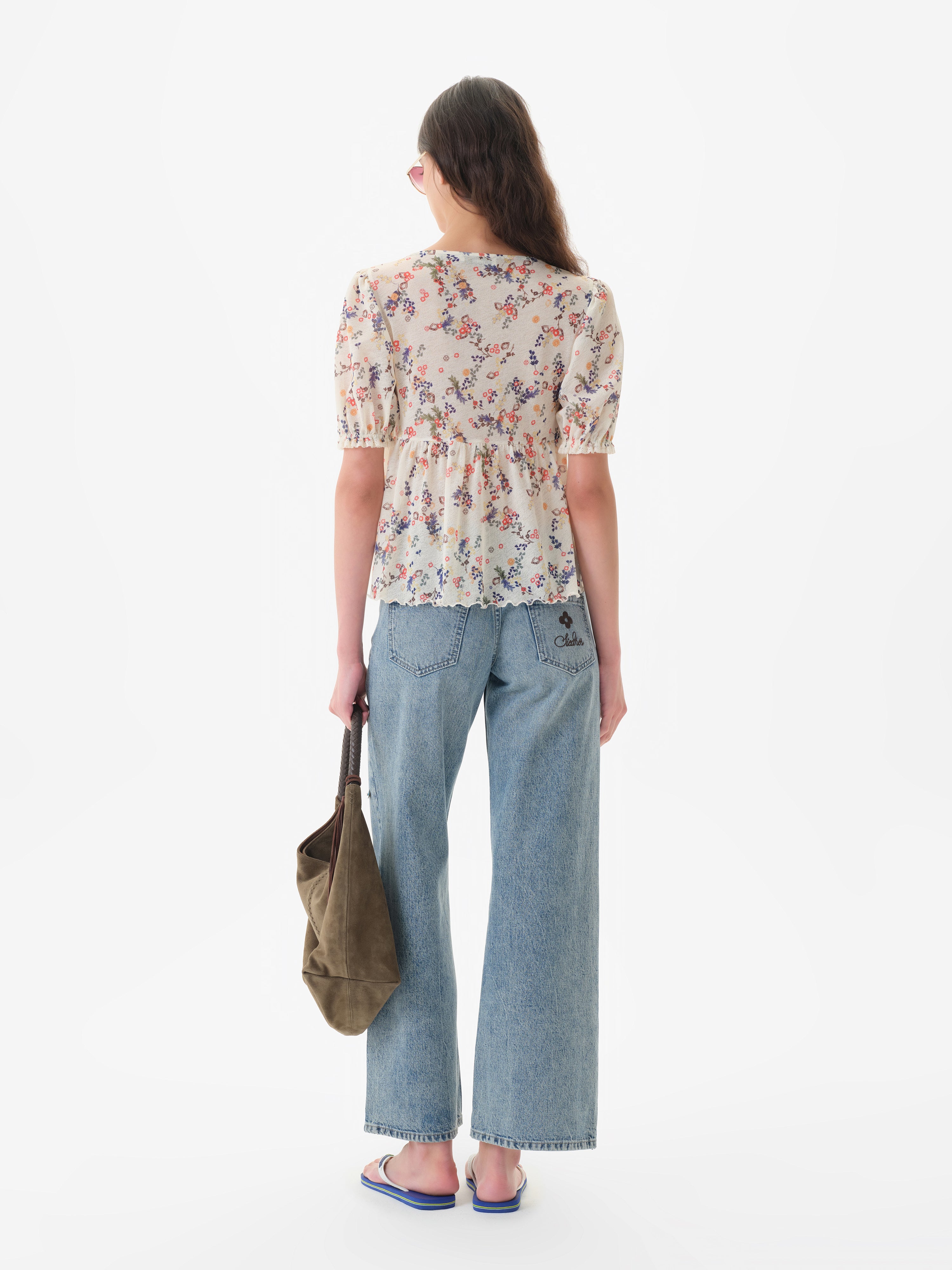 JUNIE - Beaded straight-leg jeans