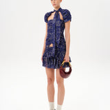 KAIA - Printed mini skirt with ruffles