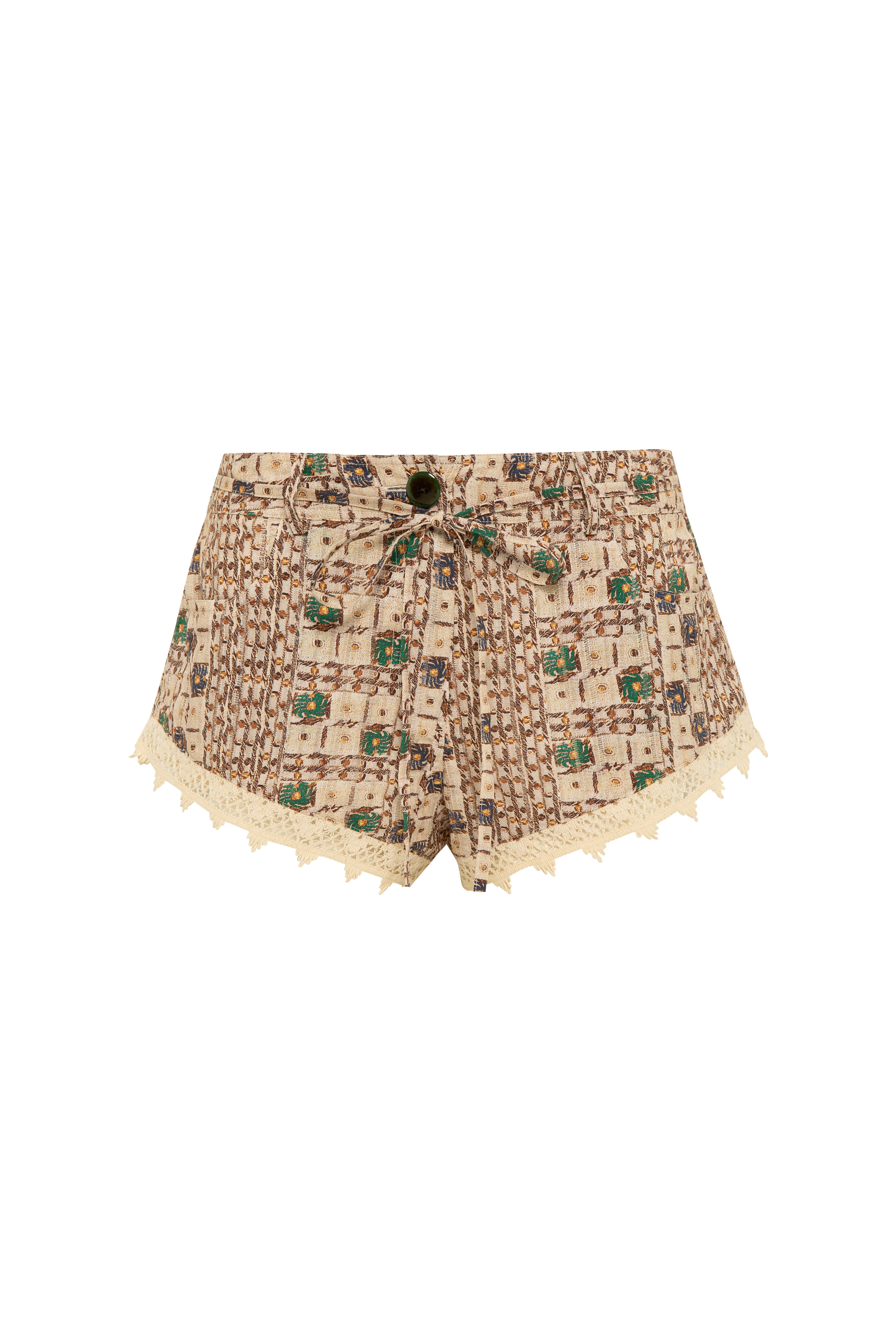 KOTA - Tie-front lace detailed shorts