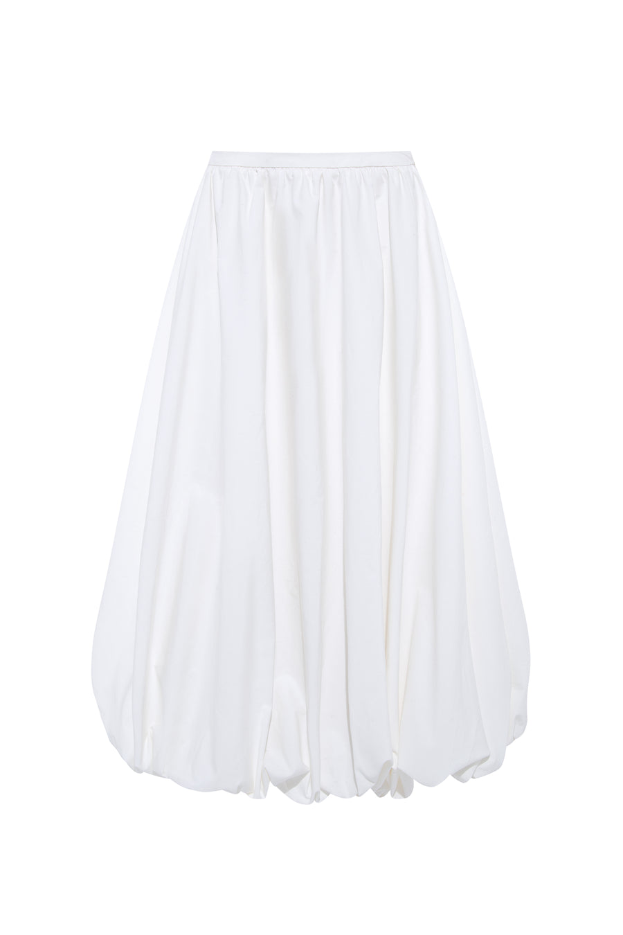 LEORA - Cotton puffball maxi skirt