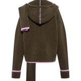 LIANA - Half-zip oversize sweater with detachable hood and scarf