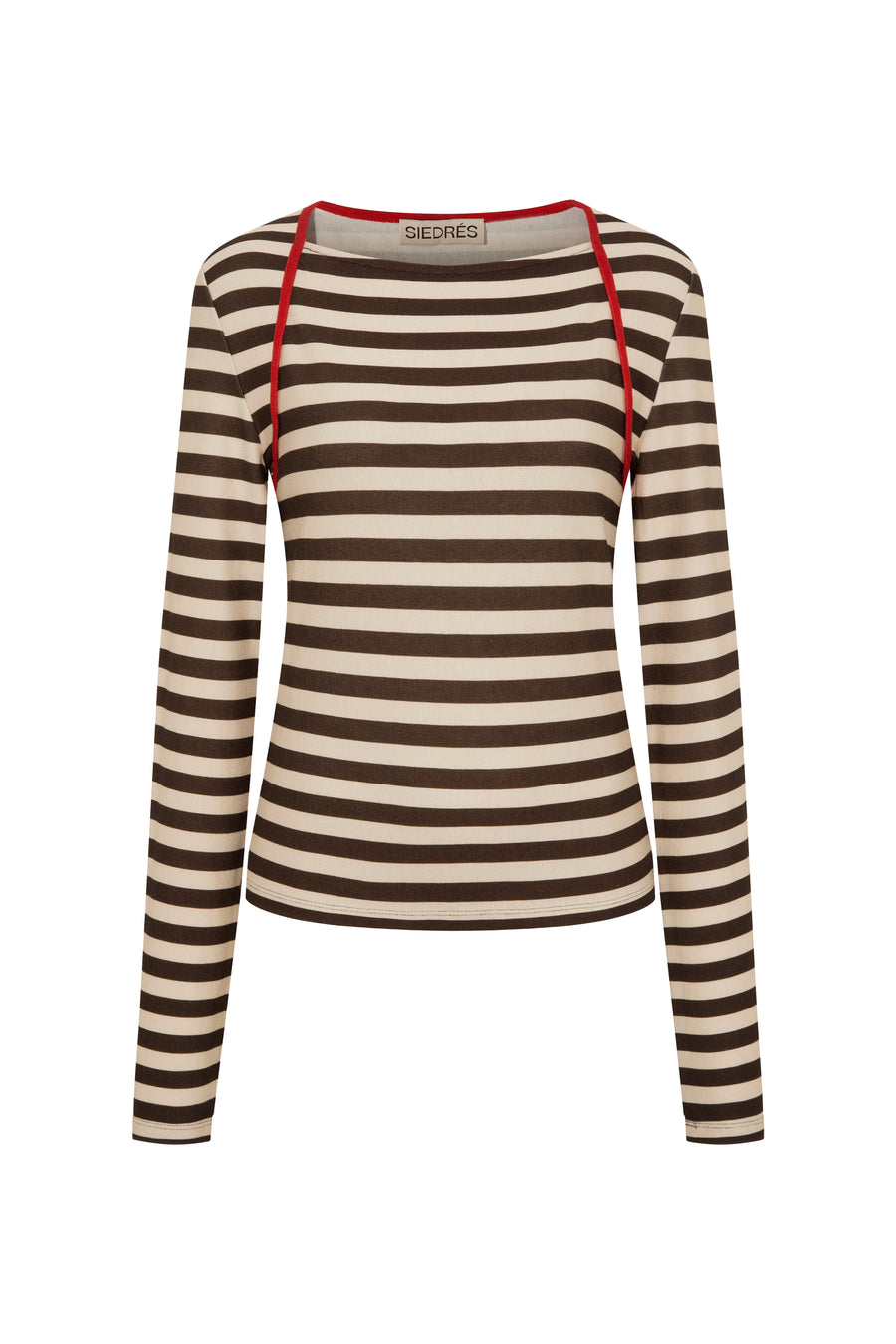 LININ - Striped long sleeve t-shirt with contrast piping