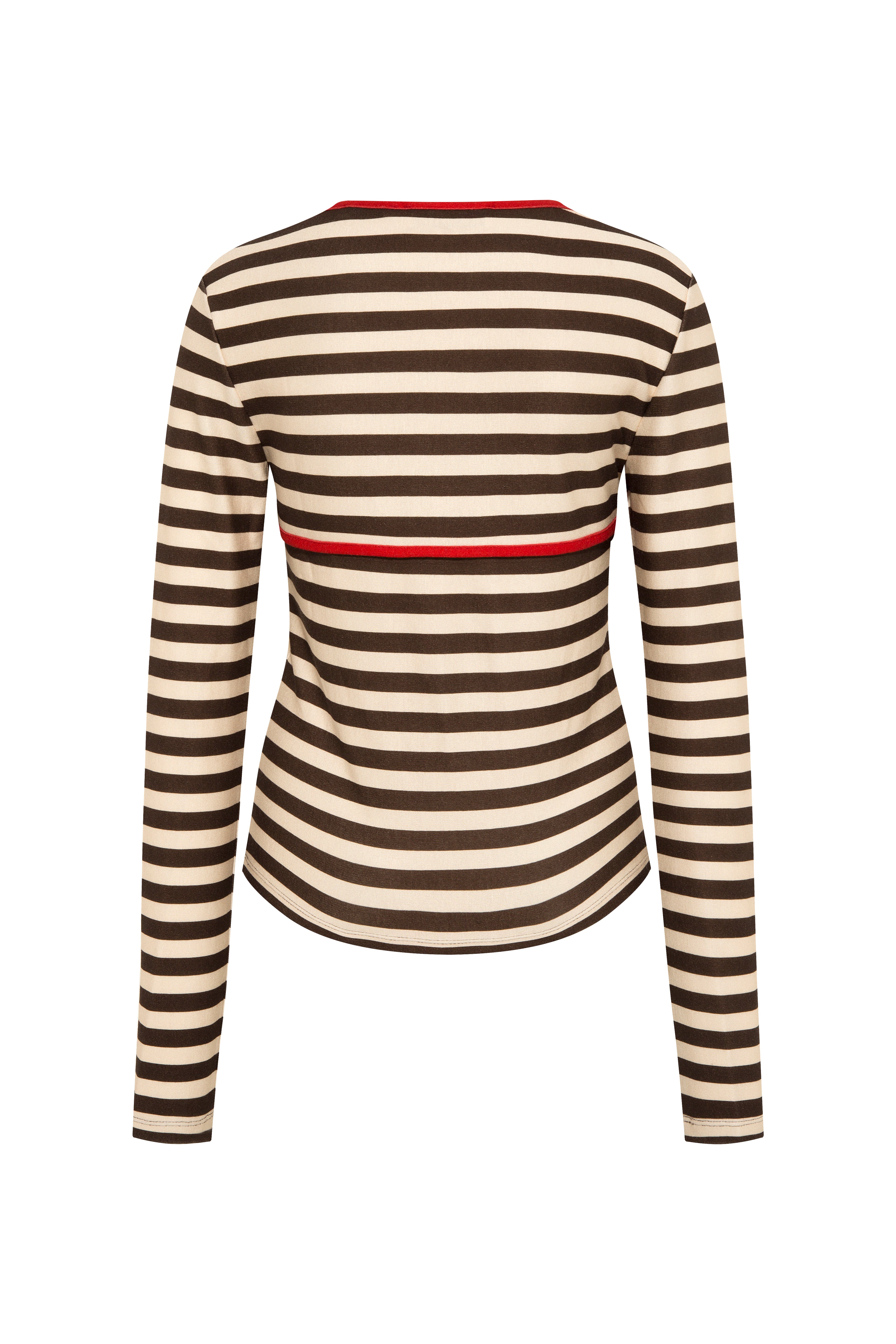 LININ - Striped long sleeve t-shirt with contrast piping